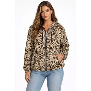 Tommy Bahama Island Zone Women's Medium Leopard Windbreaker Jacket